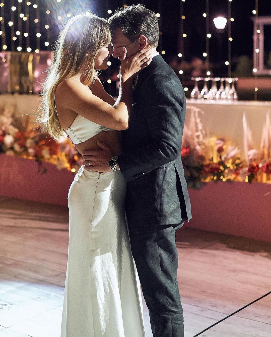 Charming A Line Two Piece Sweetheart Satin Wedding Dress