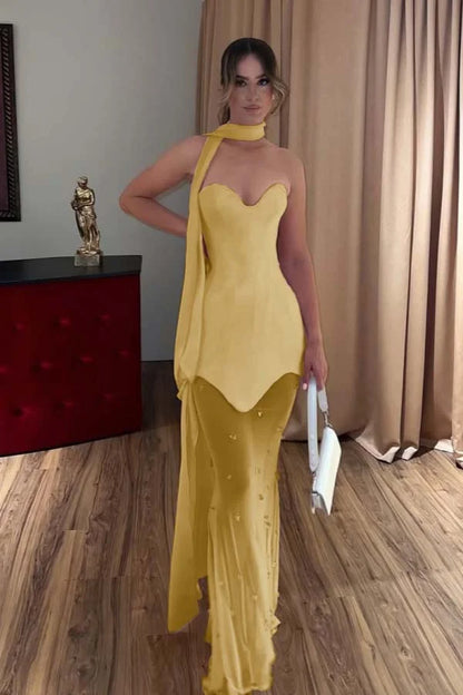 Candy Pink Sweetheart Spliced Beaded Prom Dress