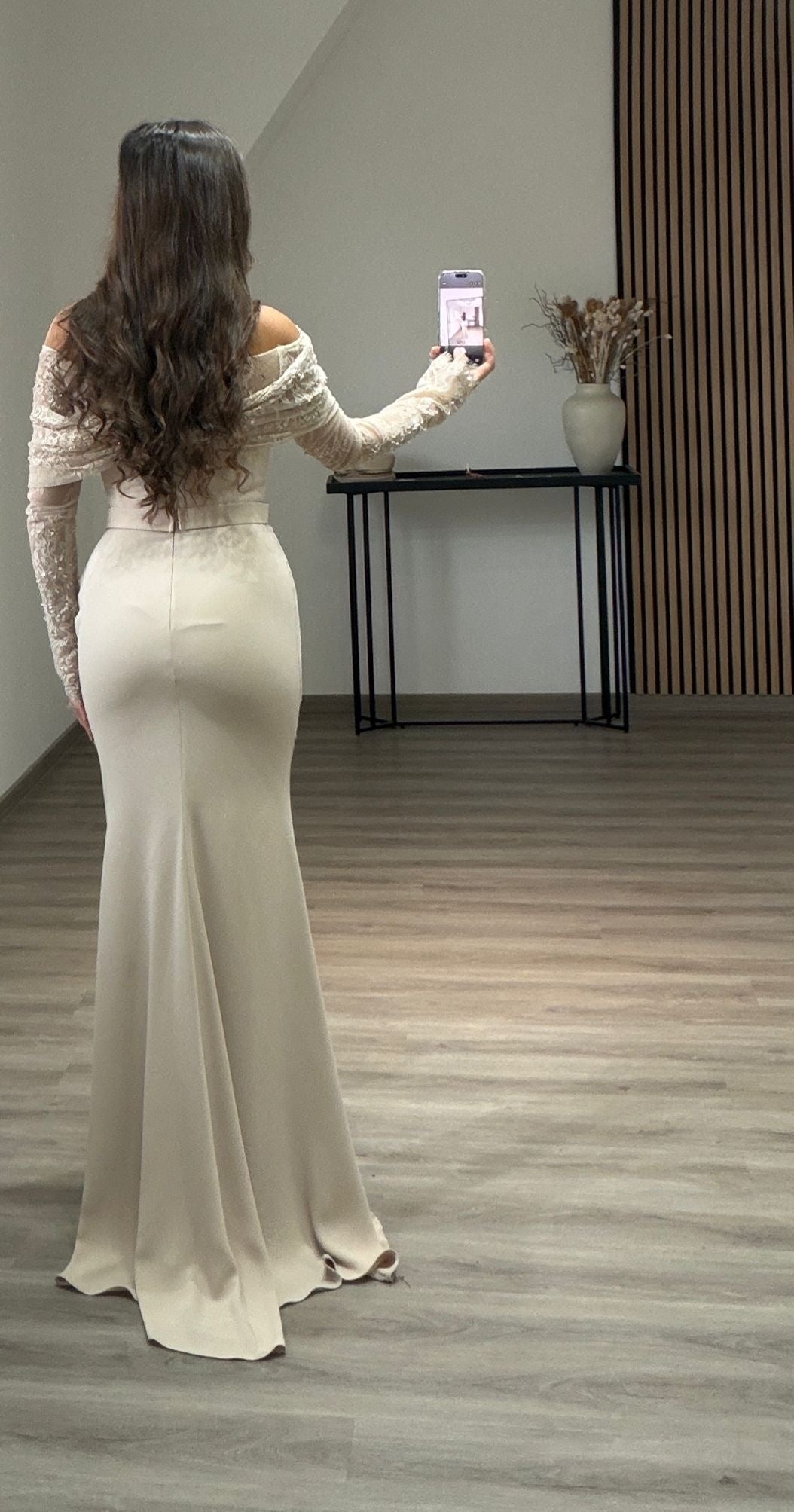 Sheath Long Sleeves High Neck Empire-Waist Formal Evening Dress