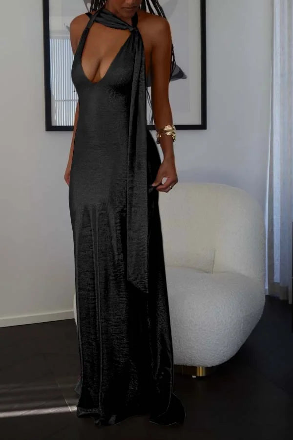 Pearl Pink Halter V-neck Sheath Shining Prom Dress ZT0665