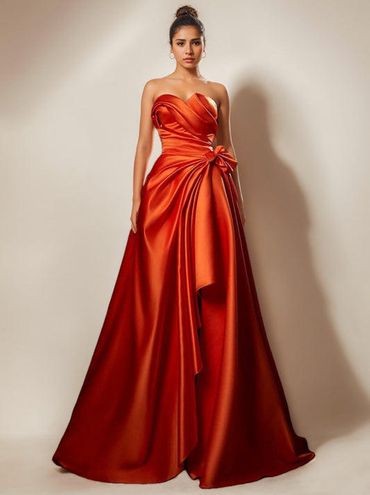 Strapless Sweetheart Floor-Length Prom Party Dress