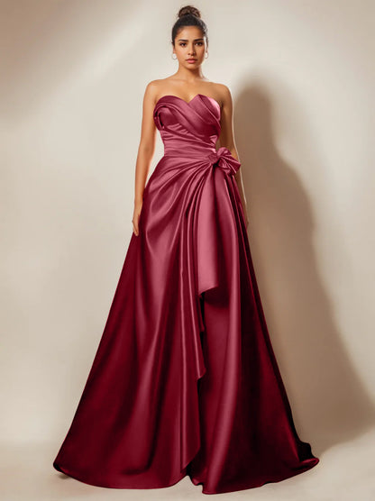 Strapless Sweetheart Floor-Length Prom Party Dress