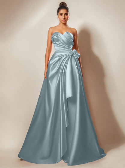 Strapless Sweetheart Floor-Length Prom Party Dress