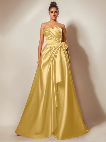 Strapless Sweetheart Floor-Length Prom Party Dress