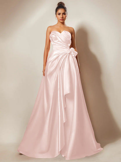 Strapless Sweetheart Floor-Length Prom Party Dress