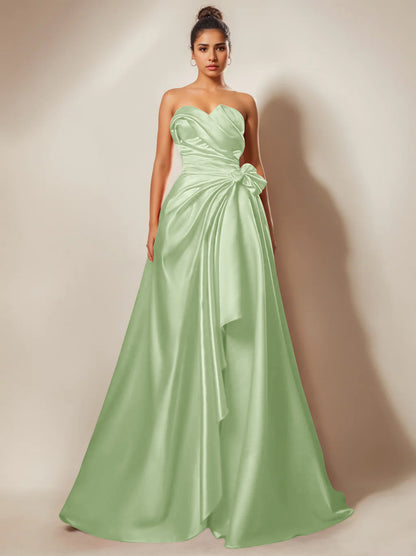 Strapless Sweetheart Floor-Length Prom Party Dress
