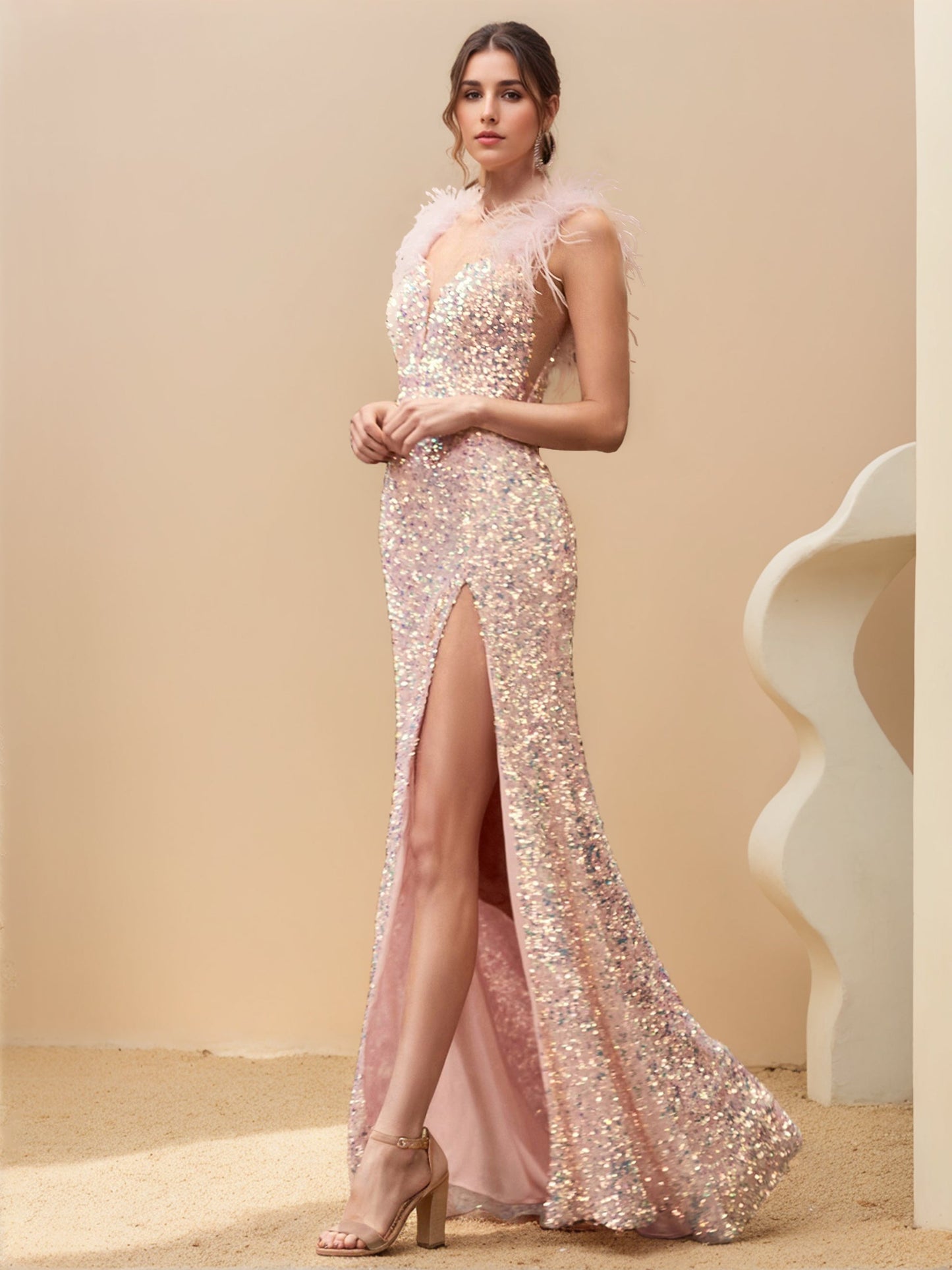 Floor-Length Prom Party Dresses With Sequins