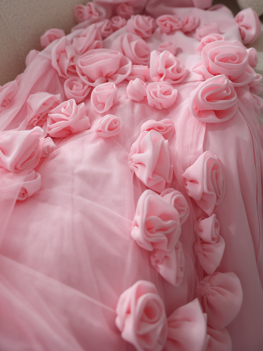 Mermaid Strapless Sleeveless Tulle Prom Dress