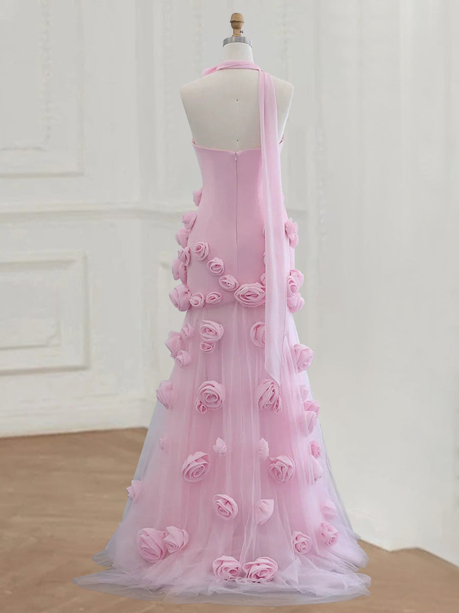 Mermaid Strapless Sleeveless Tulle Prom Dress