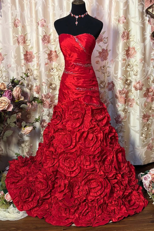 A-Line/Princess Sweetheart Sleeveless Floor-Length Taffeta Prom Dress