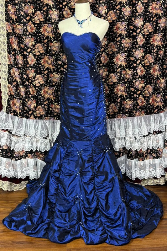 Mermaid Sweetheart Sleeveless Floor-Length Taffeta Prom Dress