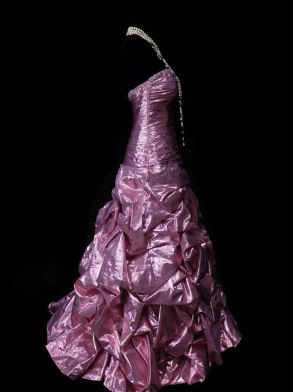 A-Line Sweetheart Sleeveless Floor-Length Taffeta Prom Dress