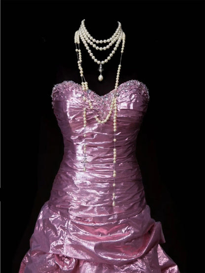 A-Line Sweetheart Sleeveless Floor-Length Taffeta Prom Dress