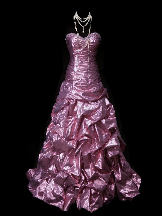 A-Line Sweetheart Sleeveless Floor-Length Taffeta Prom Dress