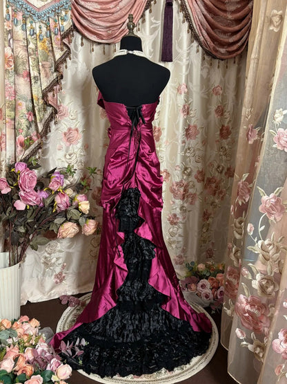 Column Asymmetrical Sleeveless Floor-Length Taffeta Prom Dress