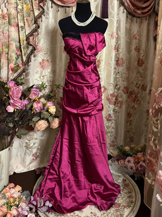 Column Asymmetrical Sleeveless Floor-Length Taffeta Prom Dress