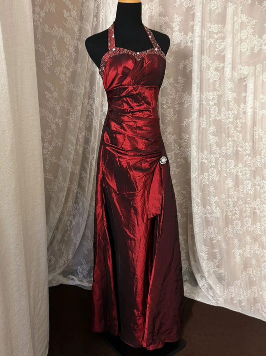 Column Sweetheart Spaghetti Straps Sleeveless Floor-Length Taffeta Prom Dress