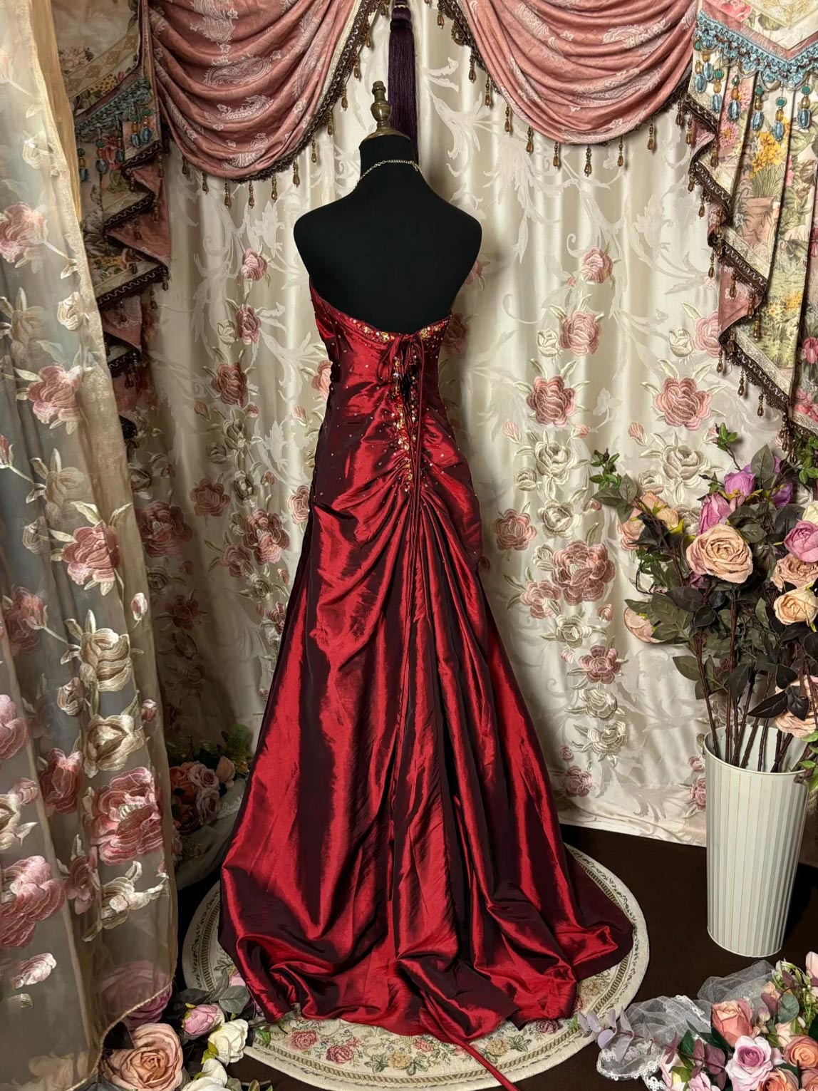 Sweetheart Sleeveless Floor-Length Taffeta Unique Prom Dress