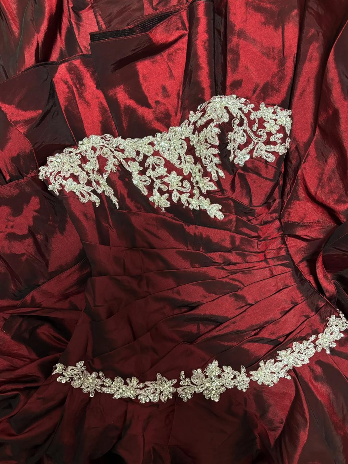 Ball Gown Strapless Neck Sleeveless Floor-Length Taffeta Prom Dress