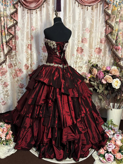 Ball Gown Strapless Neck Sleeveless Floor-Length Taffeta Prom Dress