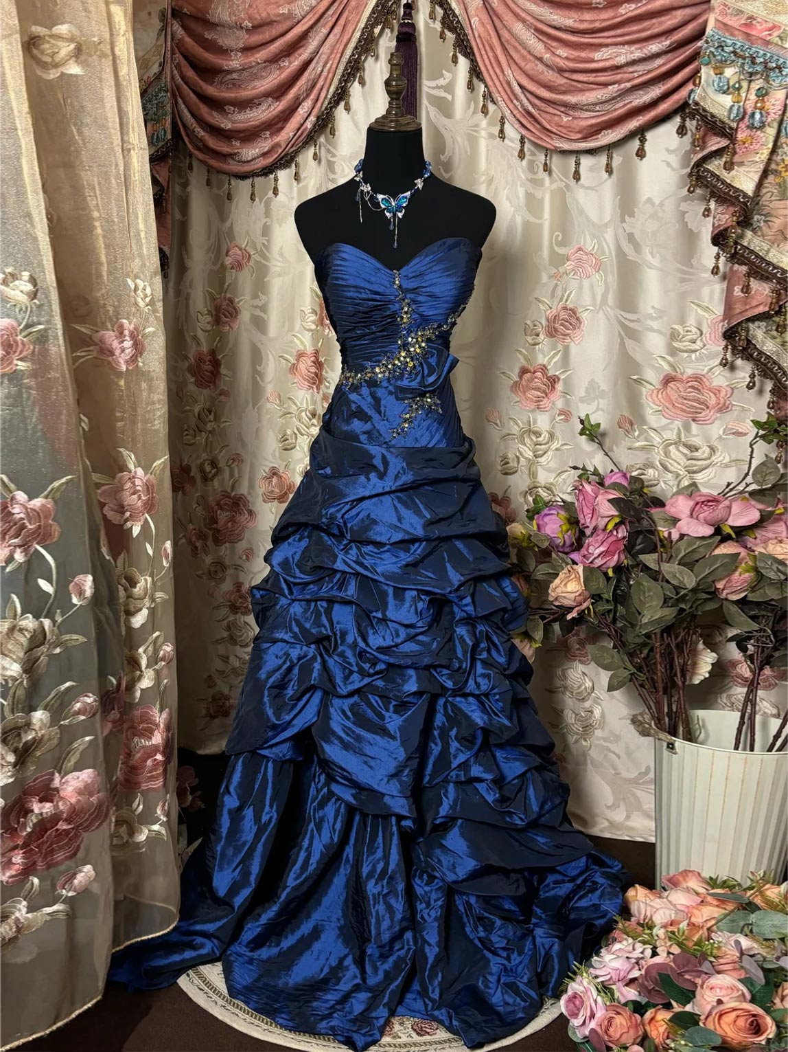 Princess Sweetheart Sleeveless Floor-Length Taffeta Unique Prom Dress