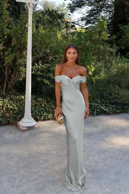 Light Yellow Sweetheart Off-The-Shoulder Prom Dress