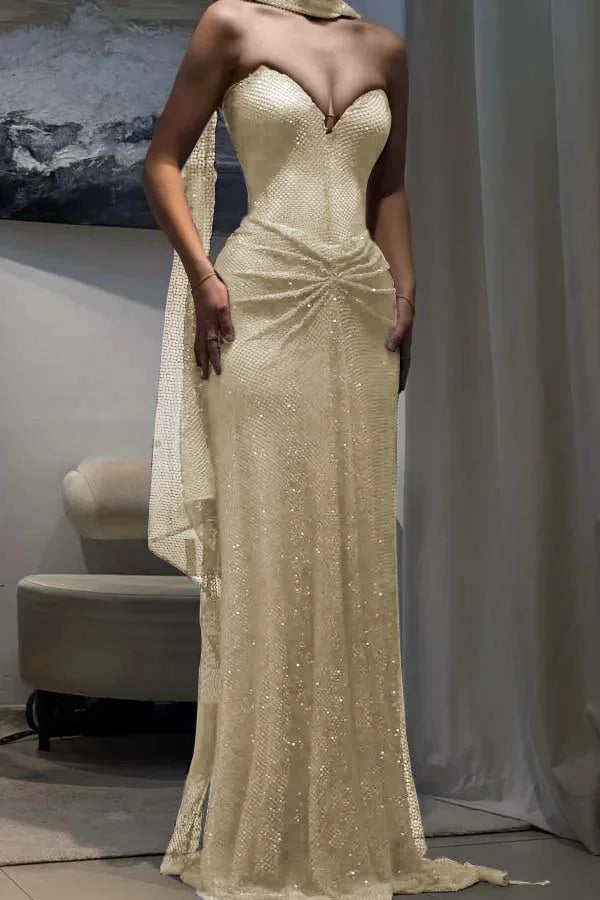 Dark Blue Sweetheart Sheath Strapless Prom Dress ZT0704