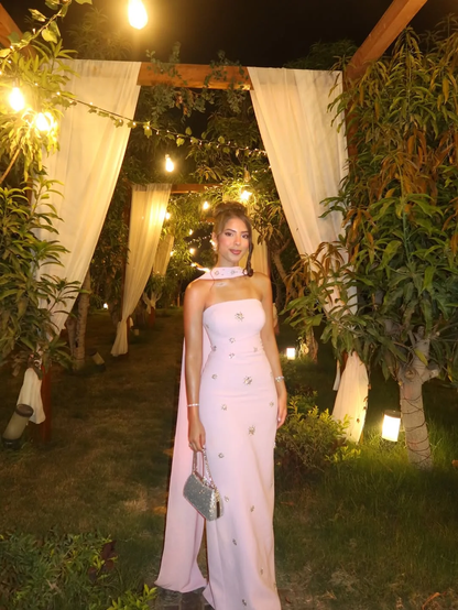 Strapless Sleeveless Long Mermaid Prom Dress With Ruffles