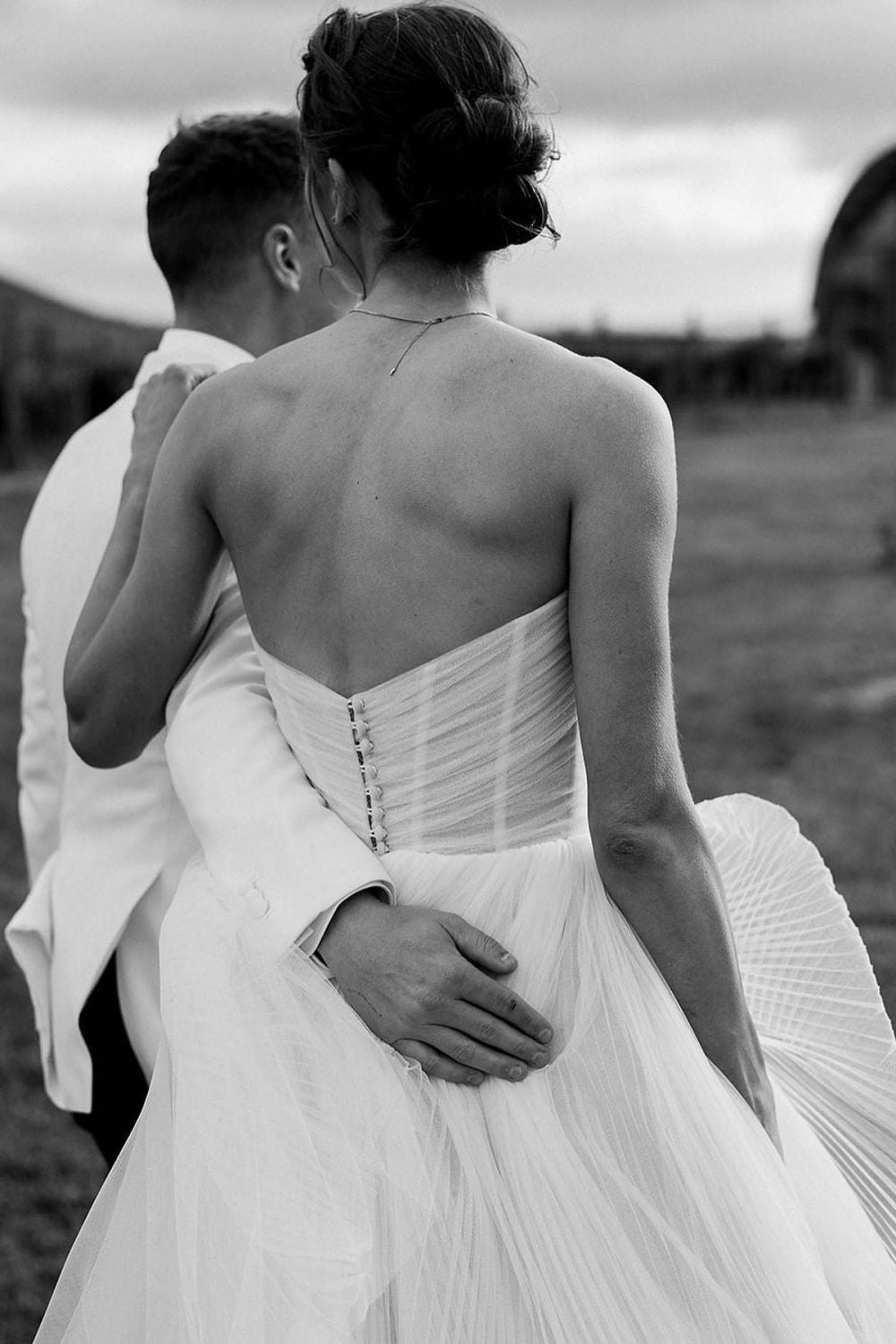 Charming A Line Sweetheart White Tulle Wedding Dress with Ruffles