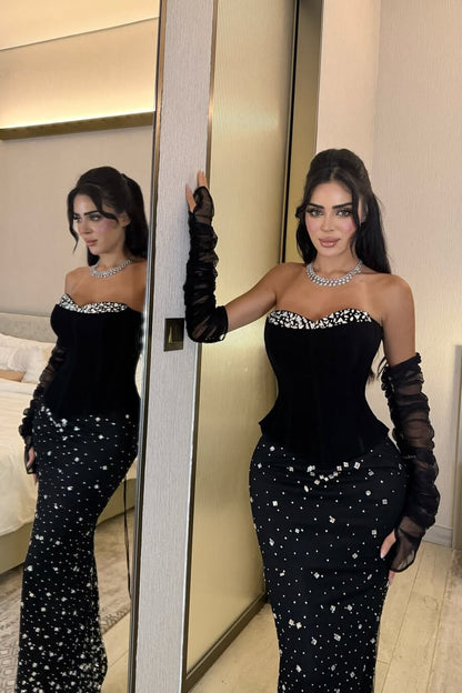 Black Sweetheart Mermaid Evening Dress