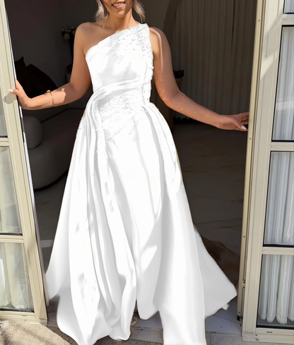 A-Line Rhinestone Sleeveless Evening Dress