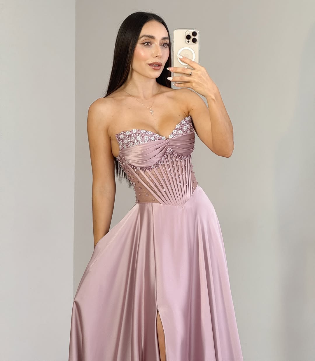A Line Satin Beaded Prom Dresses Long Sweetheart Party Evening Gowns
