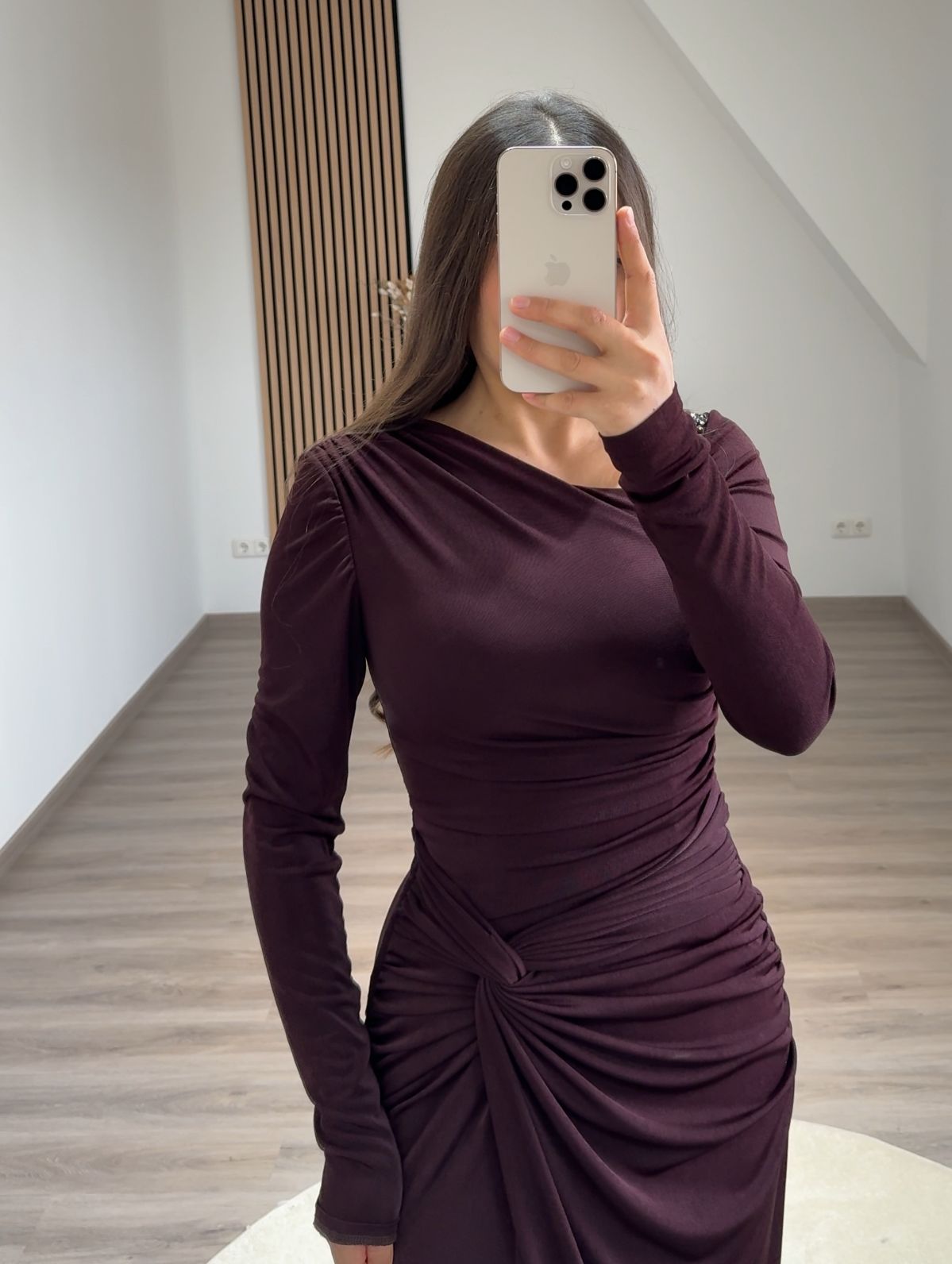 Charming A-Line Long Sleeves V-Neck Corset Evening Dress