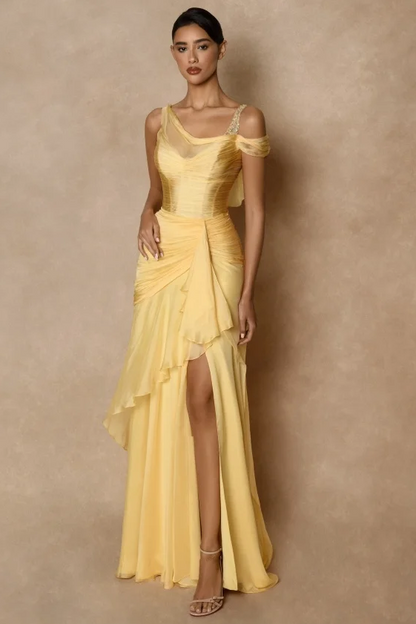 Wide shoulder straps Sleeveless Long Prom Dress