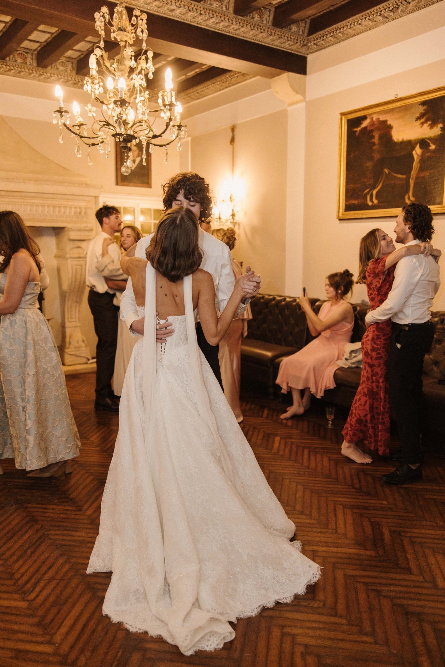 Charming Long White A-line Lace Corset Wedding Dress