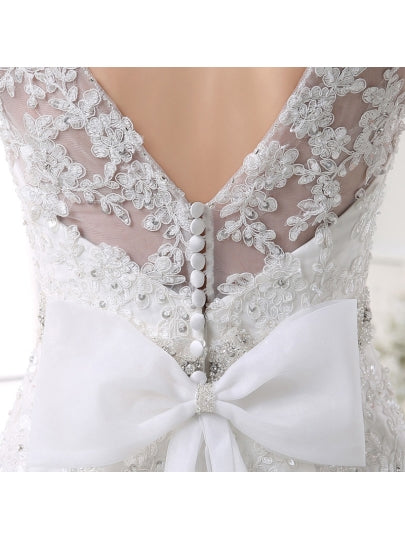 Bateau Neck Trumpet/Mermaid Wedding Dress