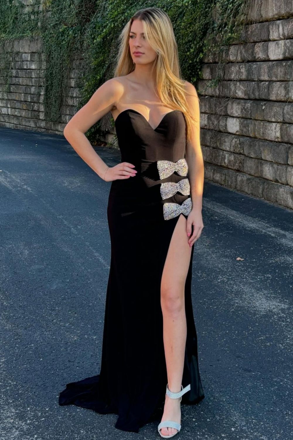 Stylish Mermaid Sweetheart Black Long Prom Dress