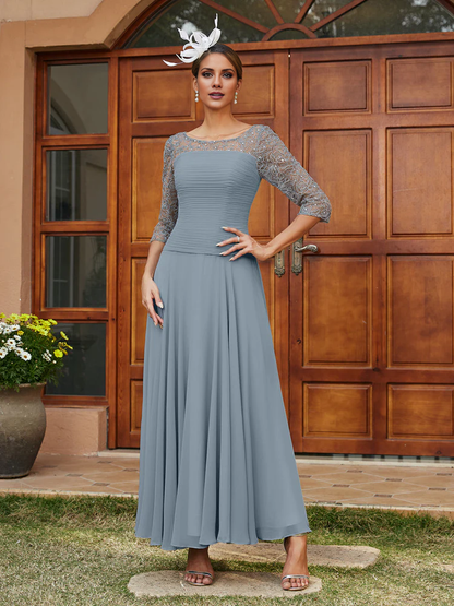 Transparent Collar Half Sleeve Length Mother of the bride dress