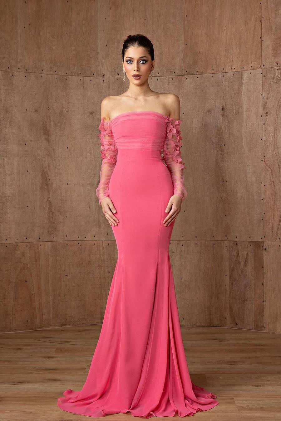 Long Sleeves Strapless Mermaid Long Prom Dress