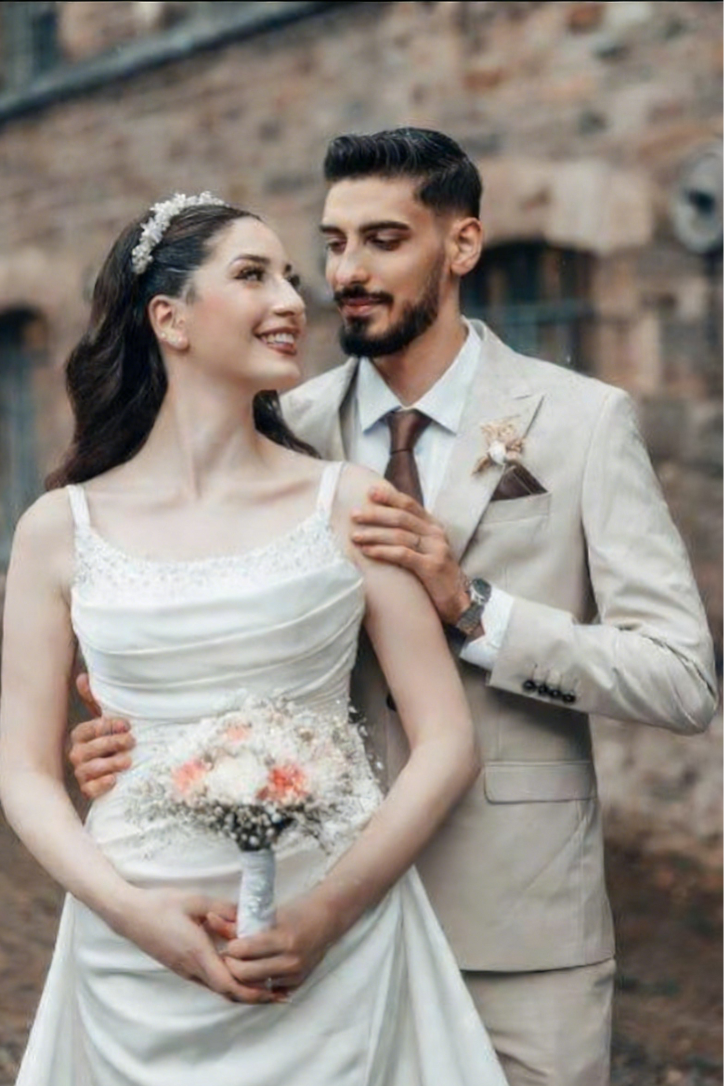 Romantic A-Line Spaghetti Strap Square Sleeveless Satin Wedding Dress