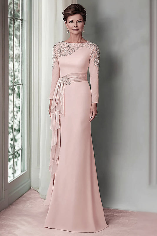 Blush Lace Sheath Mother Of The Bride Dress