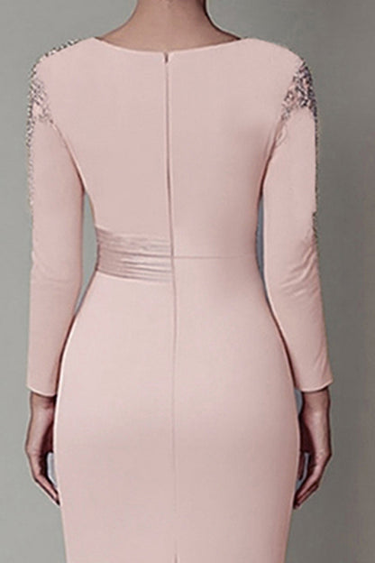Blush Lace Sheath Mother Of The Bride Dress