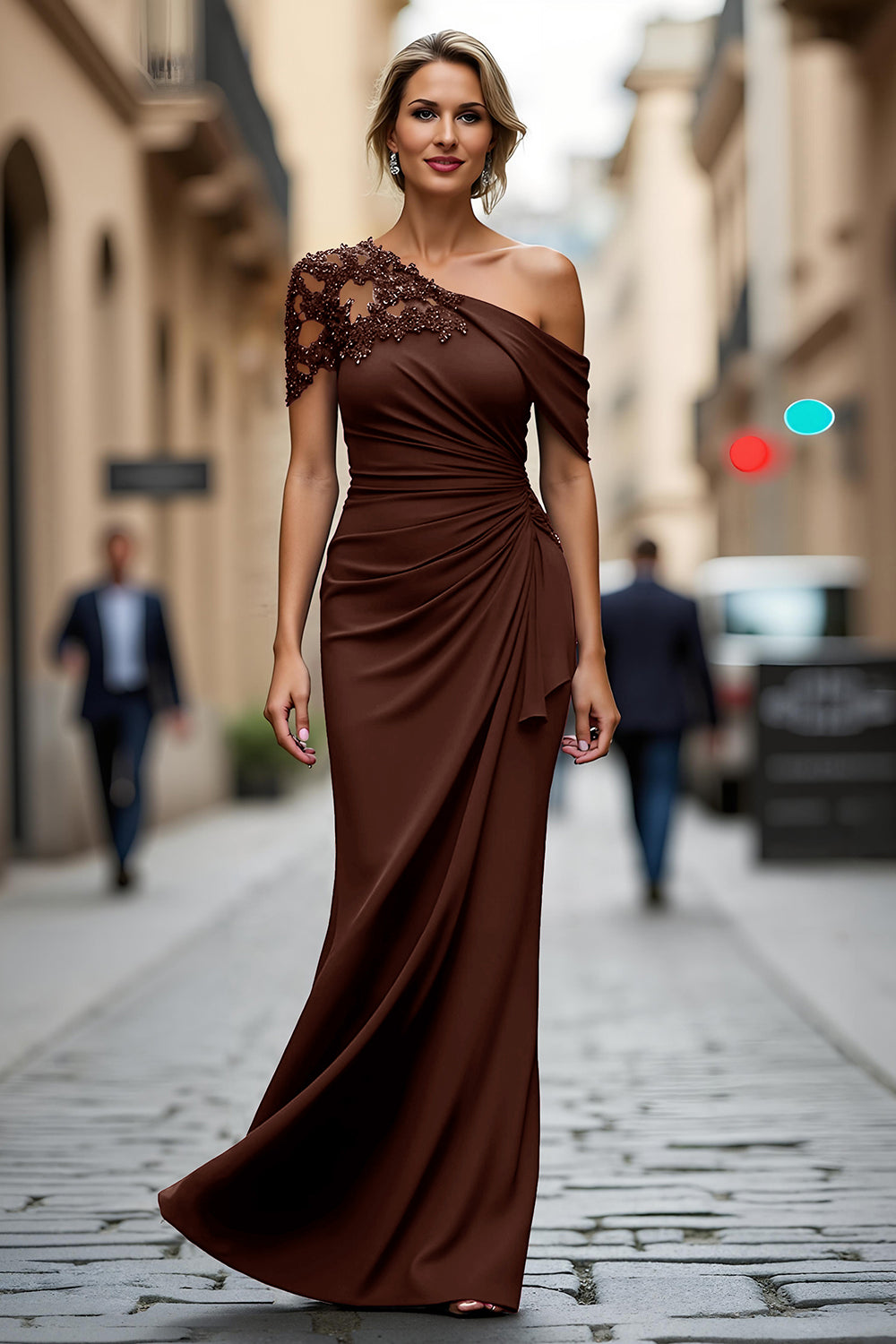 Mermaid Black Asymmetrical Mother of the Bride Dress