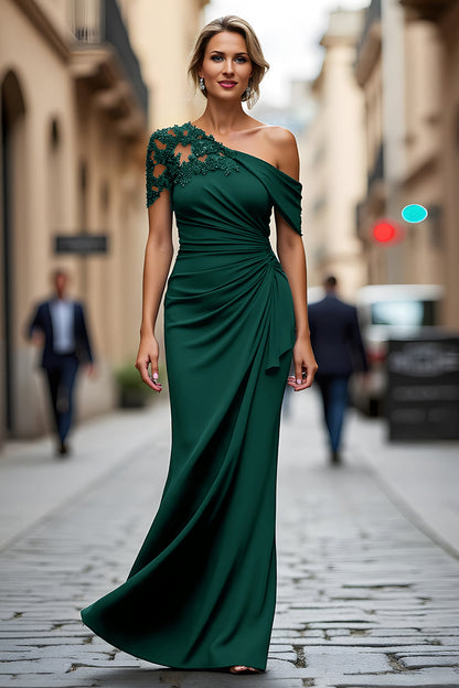 Mermaid Black Asymmetrical Mother of the Bride Dress