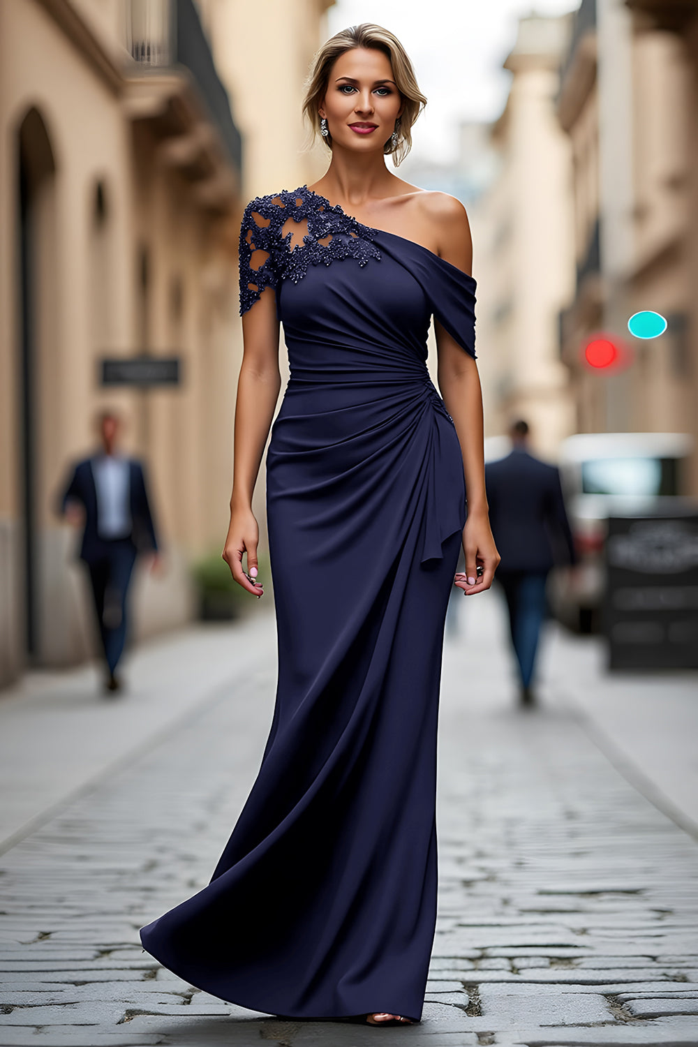 Mermaid Black Asymmetrical Mother of the Bride Dress