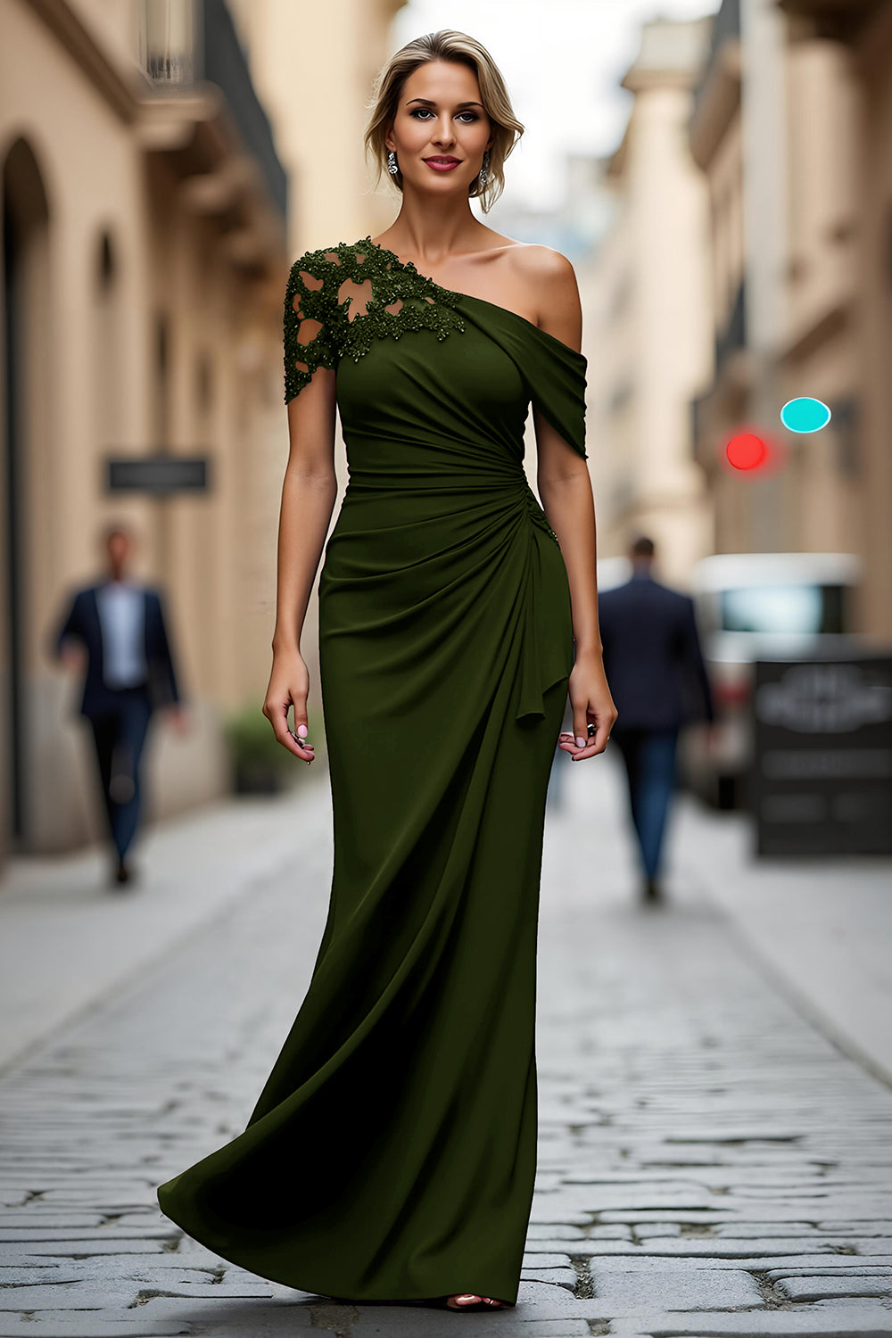 Mermaid Black Asymmetrical Mother of the Bride Dress