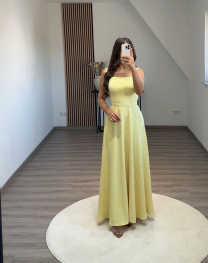 A-Line Strapless Sleeveless Beads Evening Dress