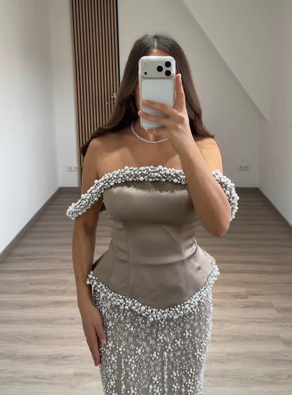 Simple A-Line Long Sleeves Empire-Waist Evening Formal Dress