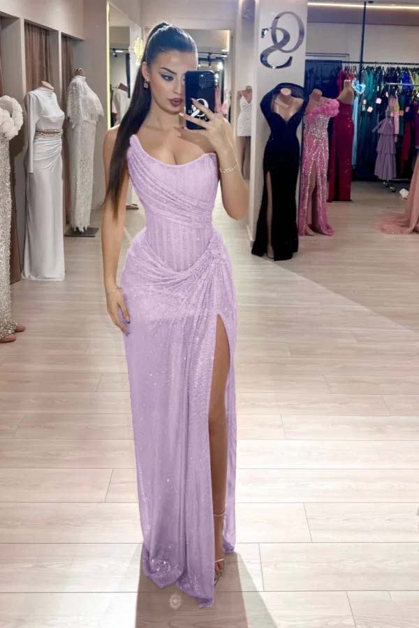 Strapless Sleeveless Mermaid Long Evening Formal Dress With High Split