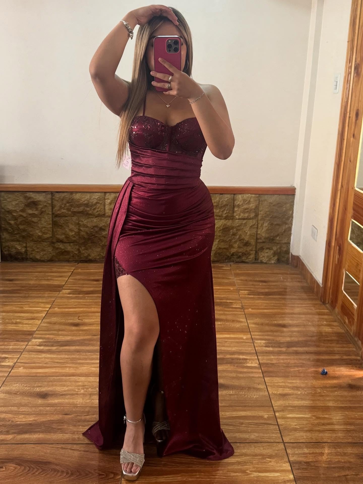 Sweetheart Corset Satin Beaded Prom Dresses Long Strapless Evening Gowns